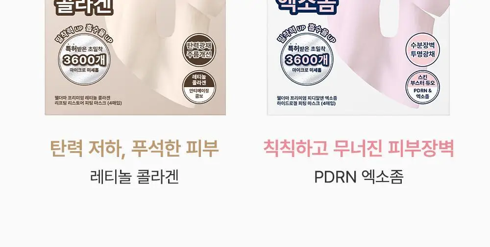 [증정이벤트/탄력광채수분진정] 웰더마 겔마스크팩 4매, 4종 택1 (콜라겐/시카/레티놀/PDRN) 상세페이지 6